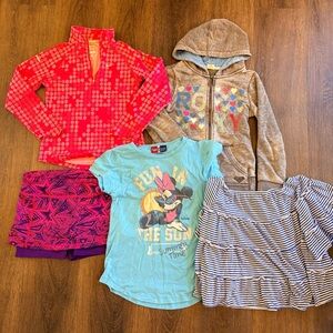 Girls Bundle Lot 10 Nike Roxy Gap Disney Reebok 5pc Activewear Set GUC Play